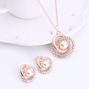 Spiral Detail Necklace And Earrings Set